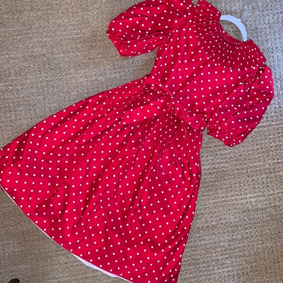 Sylvia Whyte Red & White Holiday Dress Sz 14 - Picture 10 of 10